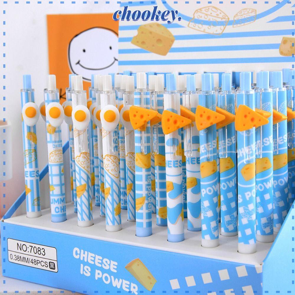 CHOOKEY Set 6 Bút Mực Gel Kiểu Dáng Hoạt Hình Dễ Thương Kèm Kẹp Tiện Dụng