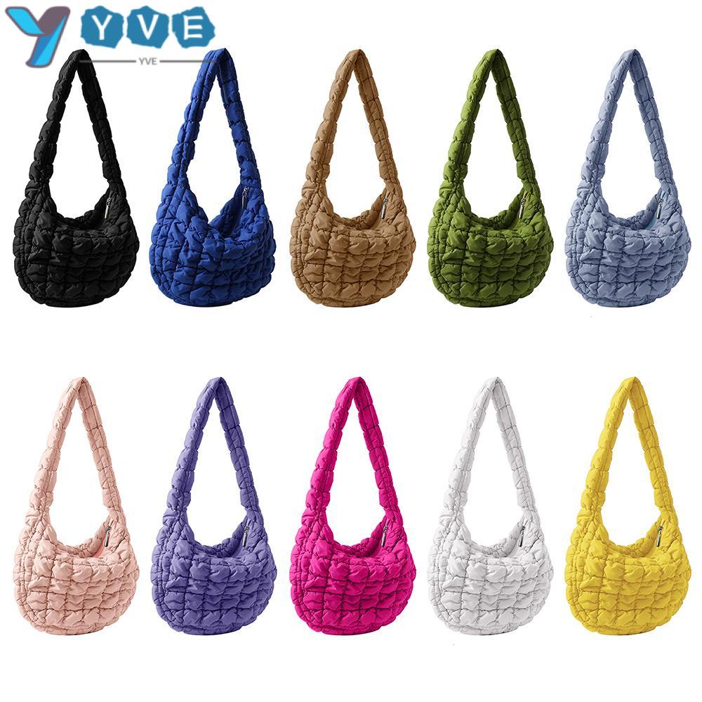 YVE Túi Đeo Chéo Họa Tiết Kẻ Lưới Thời Trang Cho Nữ