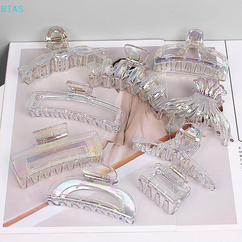 Kẹp Tóc Càng Cua Bằng Nhựa Trong Suốt Nhiều Màu Thanh Lịch Thời Trang