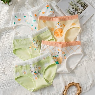 Set 5 Quần Lót Cotton Màu Trơn Dễ Thương Cho Bé Gái