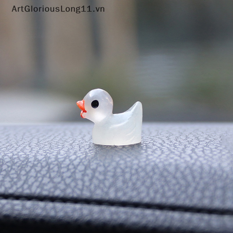 Set 10 Chú Vịt Mini Bằng Nhựa Resin Dễ Thương Trang Trí Tiểu Cảnh