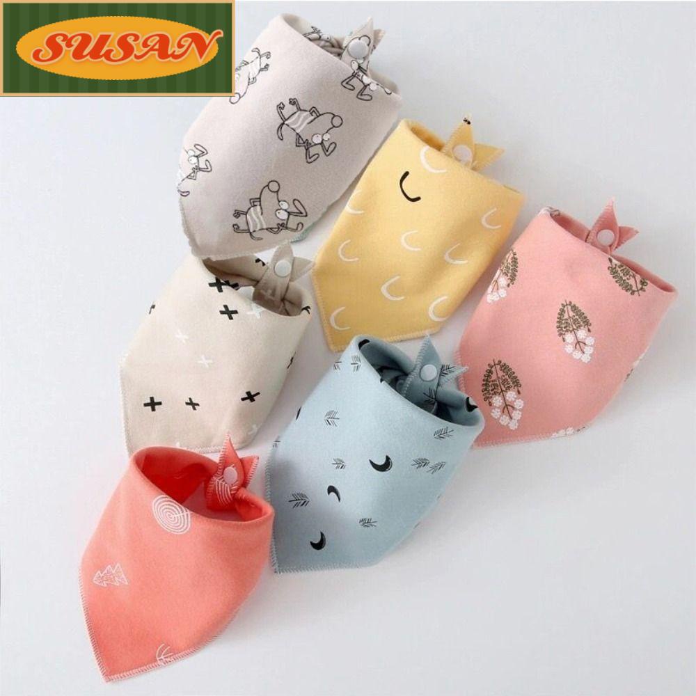 SUSANS Set 3 Yếm Ăn Cotton Hình Tam Giác Xinh Xắn Tiện Dụng Cho Bé