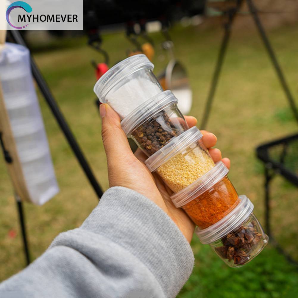 Set 5 Hộp Đựng Gia Vị 40ml Tiện Lợi Cho Các Hoạt Động Ngoài Trời