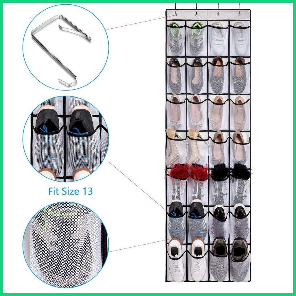 Giá Đỡ Đựng Giày 28 Ngăn Có Móc Treo Tiện Dụng