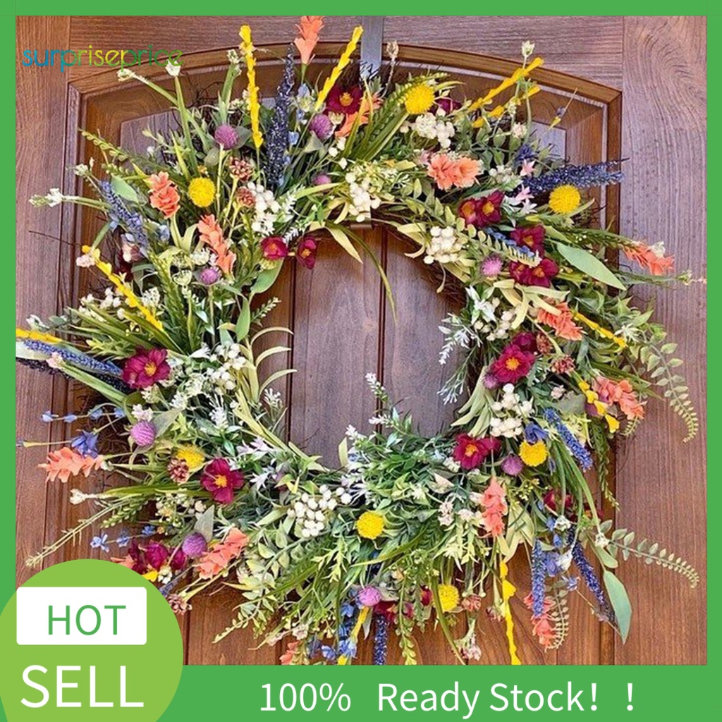 Vòng Hoa Treo Tường / Cửa Chống Chịu Thời Tiết Bắt Mắt Trang Trí Nhà Cửa