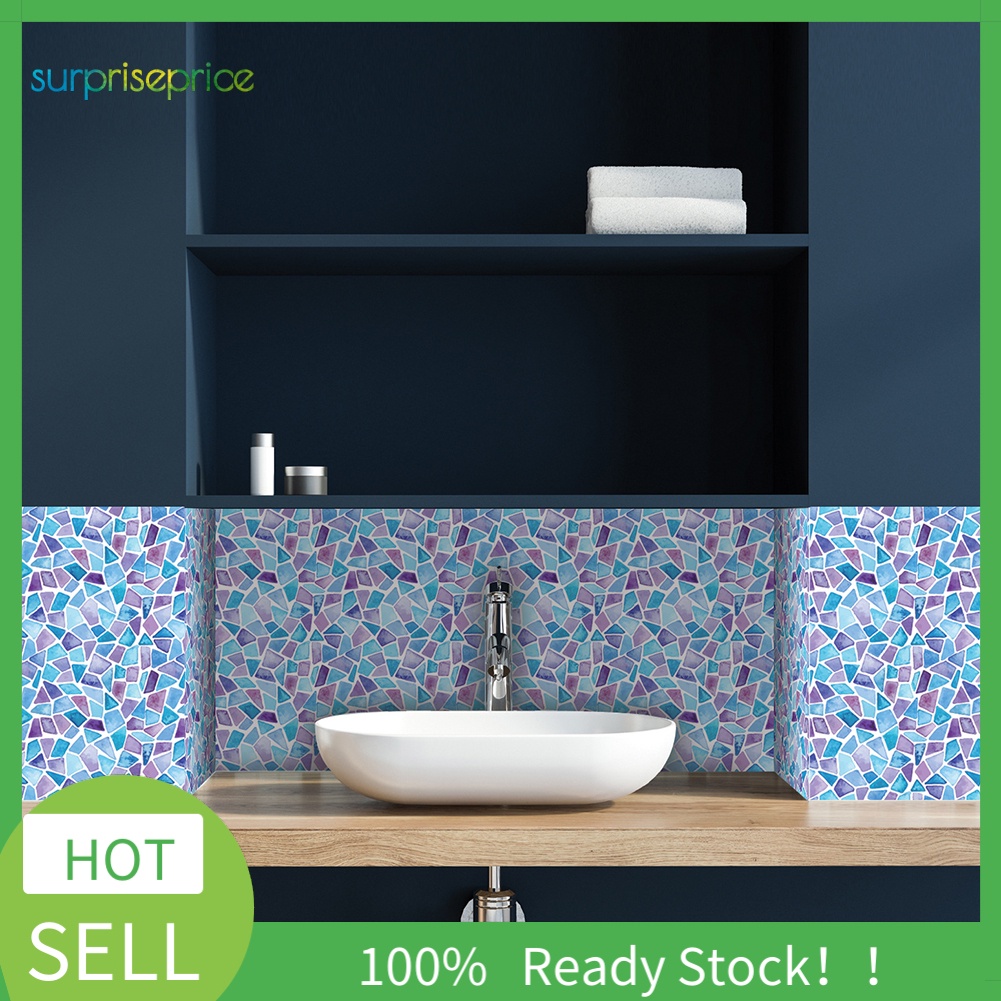 Set 6 Miếng Dán Tường Họa Tiết Hình Học Chống Thấm Nước Phong Cách Châu Âu