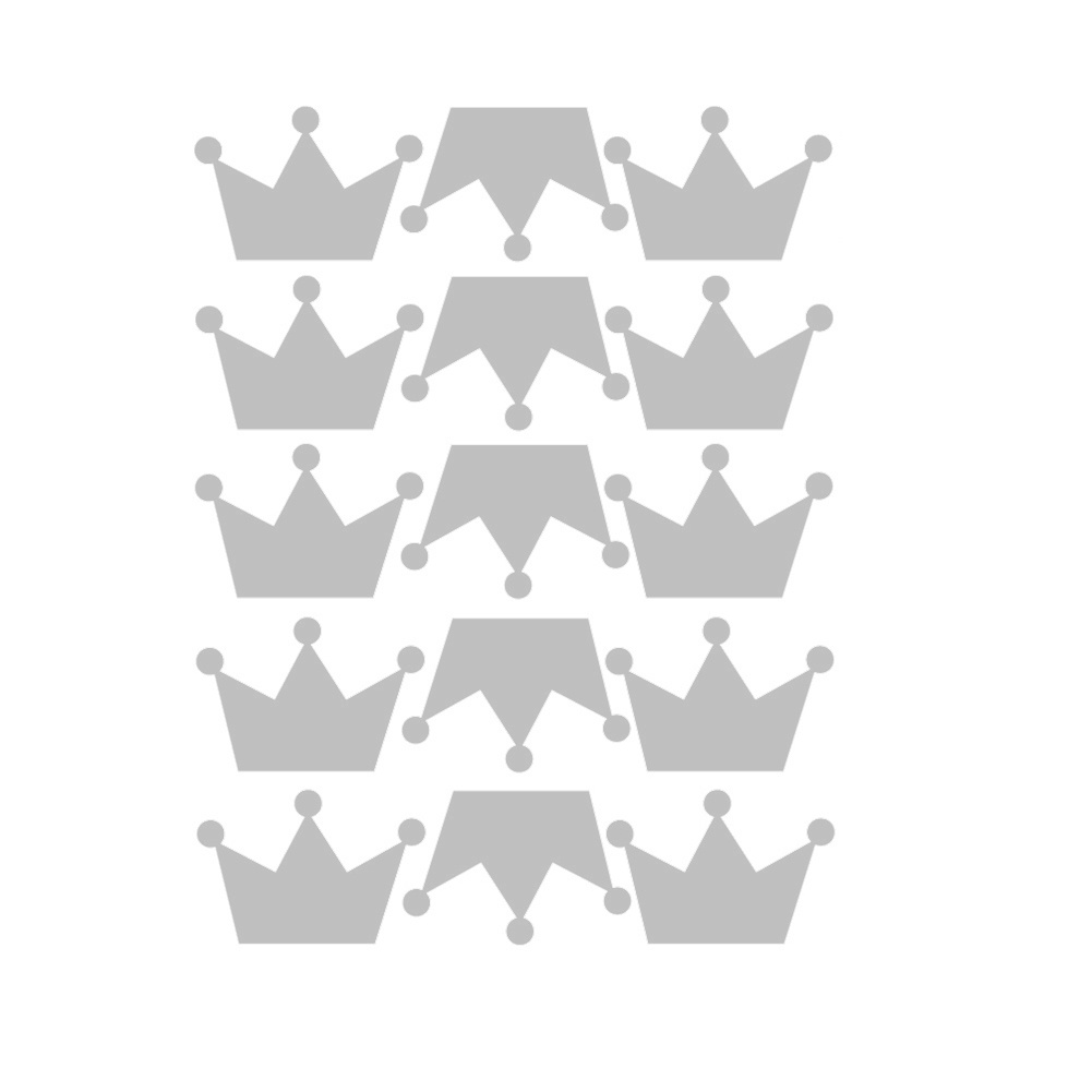 Set 15 Miếng Dán Tường Trang Trí Hình Vương Miện Tháo Rời Được DIY Dành Cho Phòng Ngủ Trẻ Em