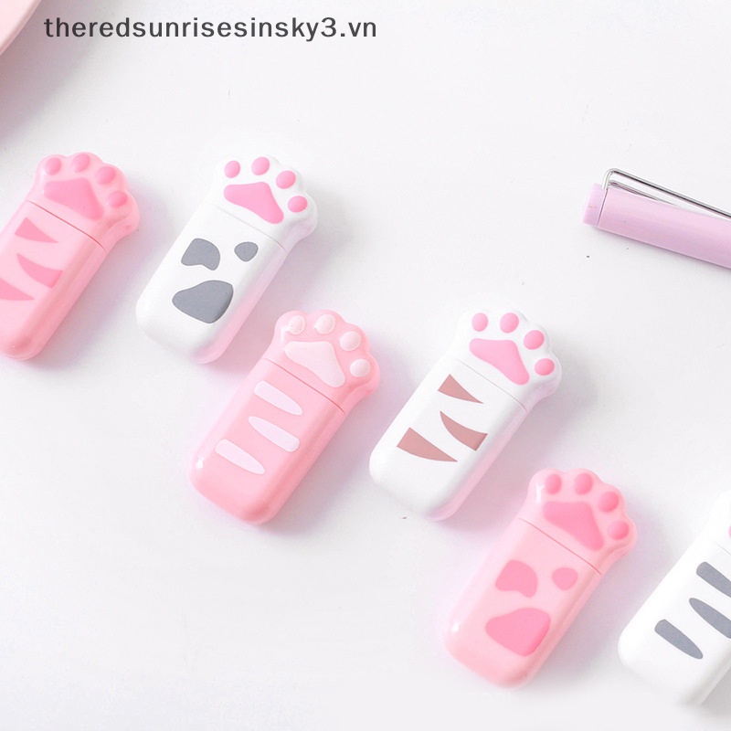 Bộ 8 Cục Tẩy Hình Dấu Chân Mèo Màu Hồng Thời Trang Dành Cho Bé Gái