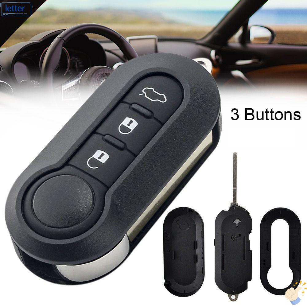 LET Vỏ Bọc Chìa Khóa Điều Khiển Từ Xa 3 Nút Bằng ABS Cho Fiat 500 Panda / Punto / Bravo / Stilo /