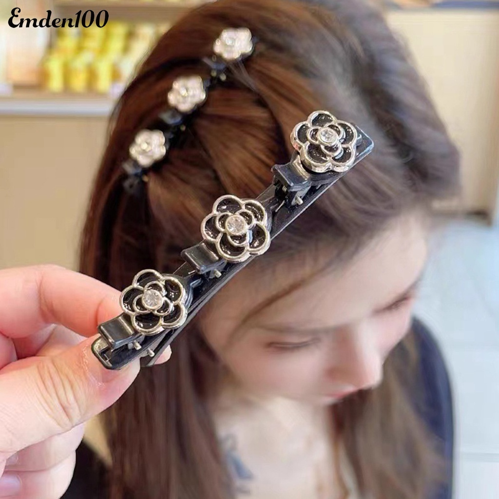 [EMDEN] Kẹp Tóc Bện Hình Cỏ Ba Lá Đàn Hồi Chống Trượt Chống Rơi Dễ Sử Dụng Sử Dụng Hàng Ngày