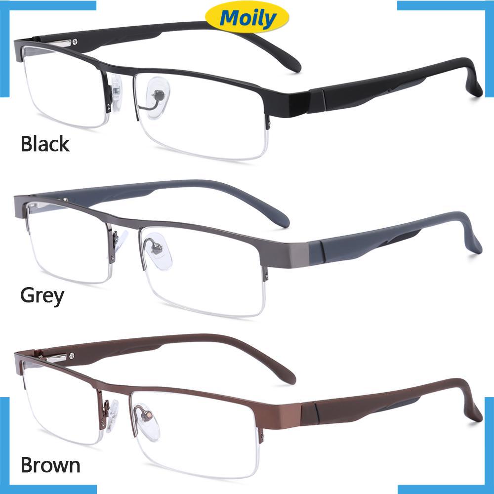 MOILYVN Kính Đọc Sách Nửa Gọng Chống Ánh Sáng Xanh Phong Cách Vintage Thời Trang