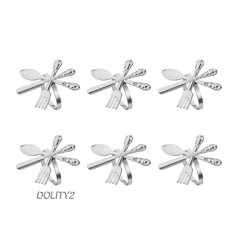 Set 6 Giá Đỡ Khăn Ăn Hình Muỗng Nĩa Độc Đáo Trang Trí Tiệc Sinh Nhật