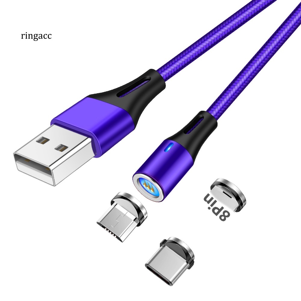 Dây Cáp Sạc Nhanh RGA Từ Tính 3A QC30 Cổng Micro USB Loại C Cho iPhone