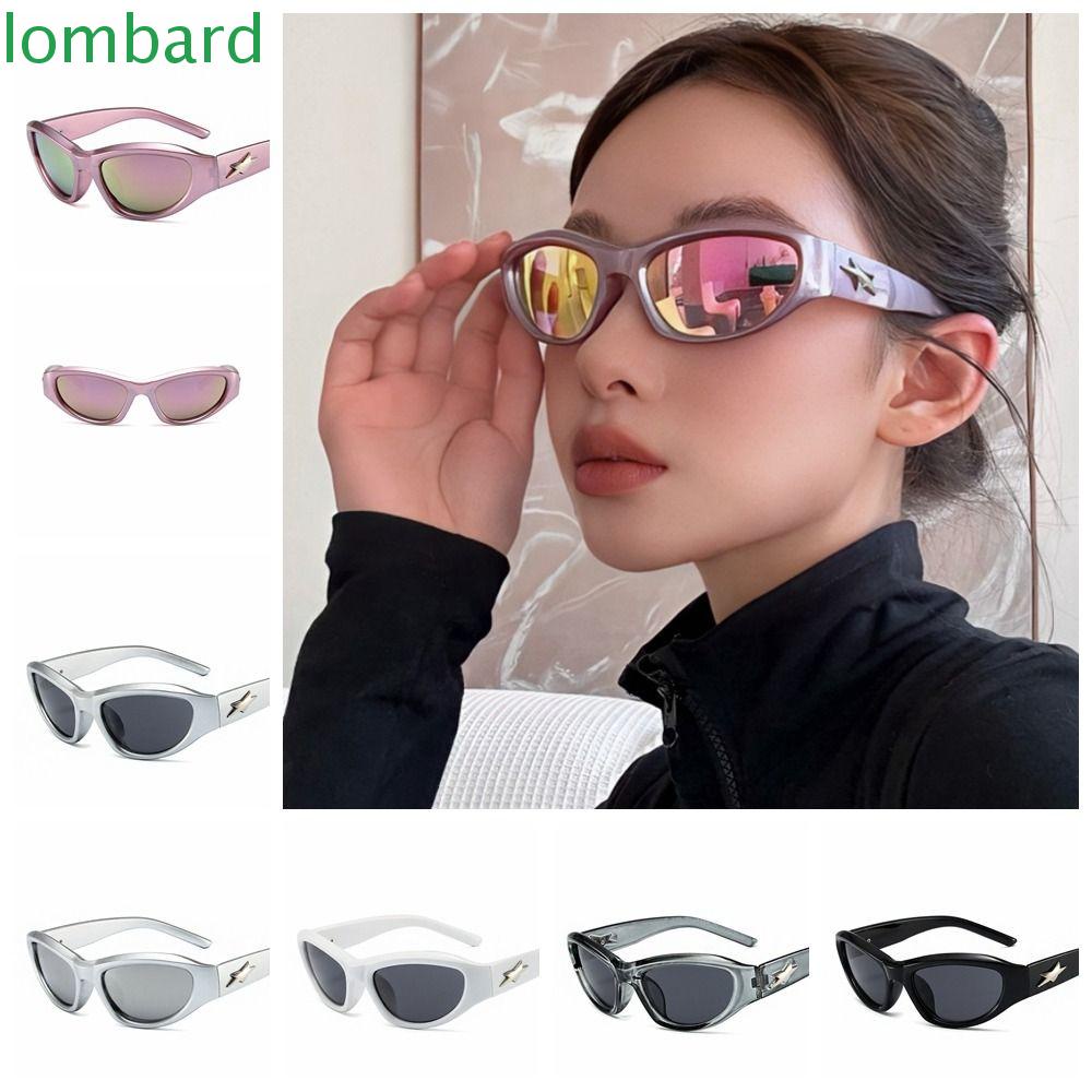 LOMBARD Kính Mát Mắt Mèo Y2K PC Phong Cách Punk Hàn Quốc Cổ Điển Dành Cho Thể Thao
