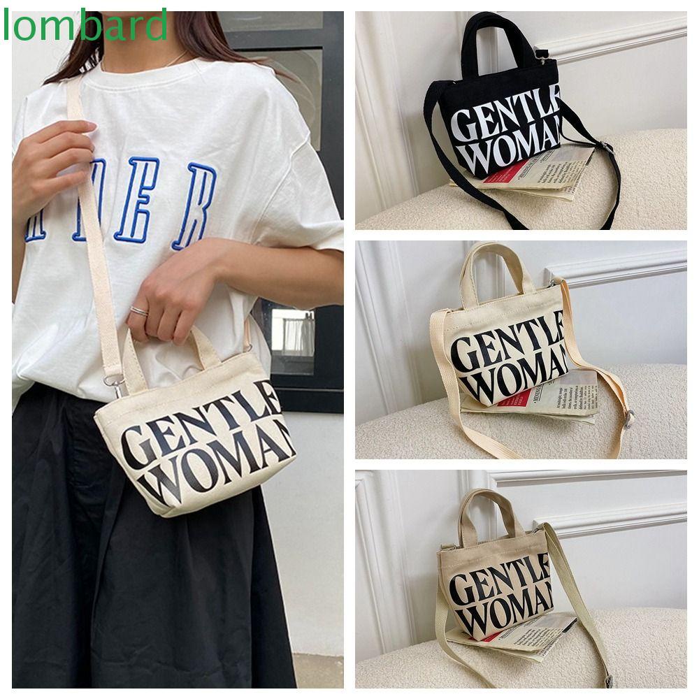 LOMBARD Túi Đeo Chéo Mini Bằng Vải Canvas In Chữ Thời Trang Dành Cho Nữ