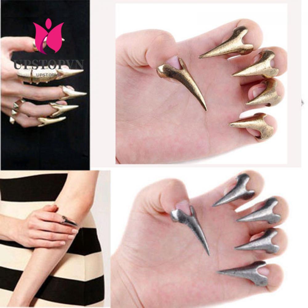 UPSTOPVN Set 5 Móng Vuốt Nhọn Phong Cách Gothic Punk