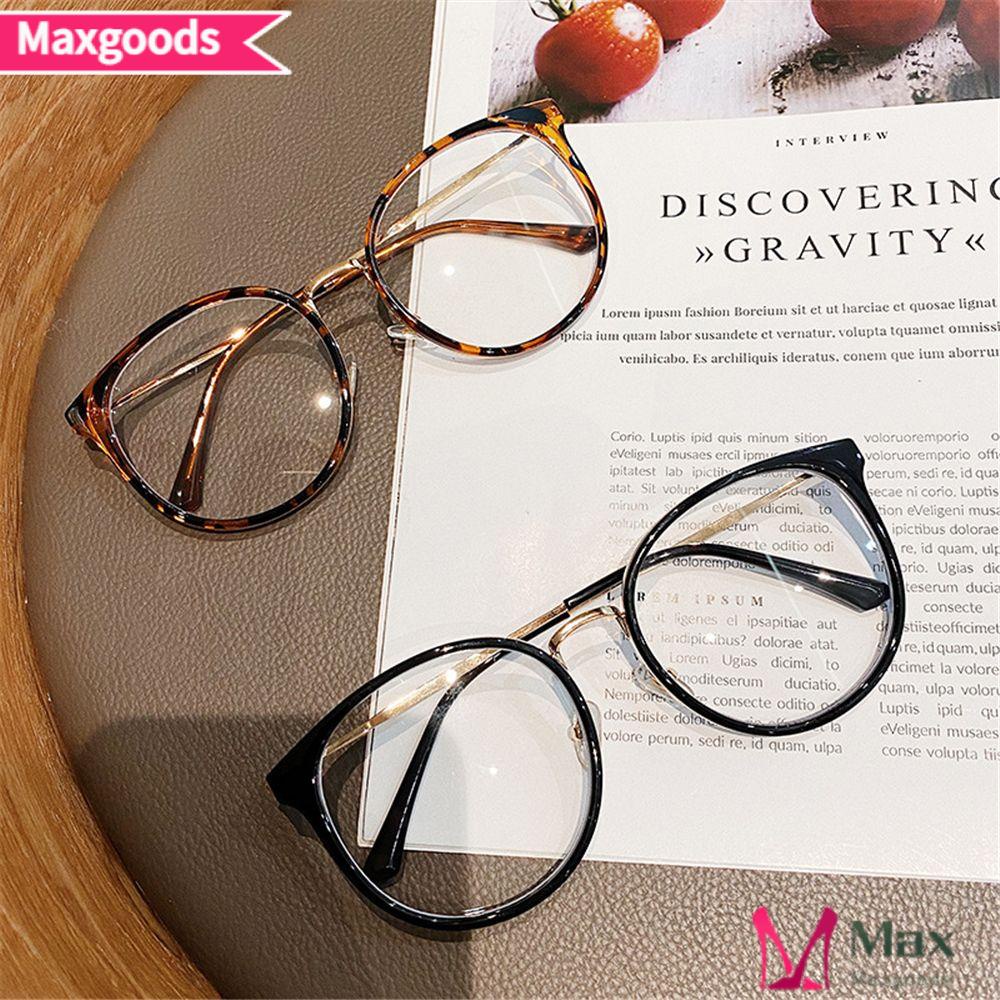 MAXG Mắt Kính Gọng Tròn Lớn Chống Ánh Sáng Xanh Phong Cách Vintage