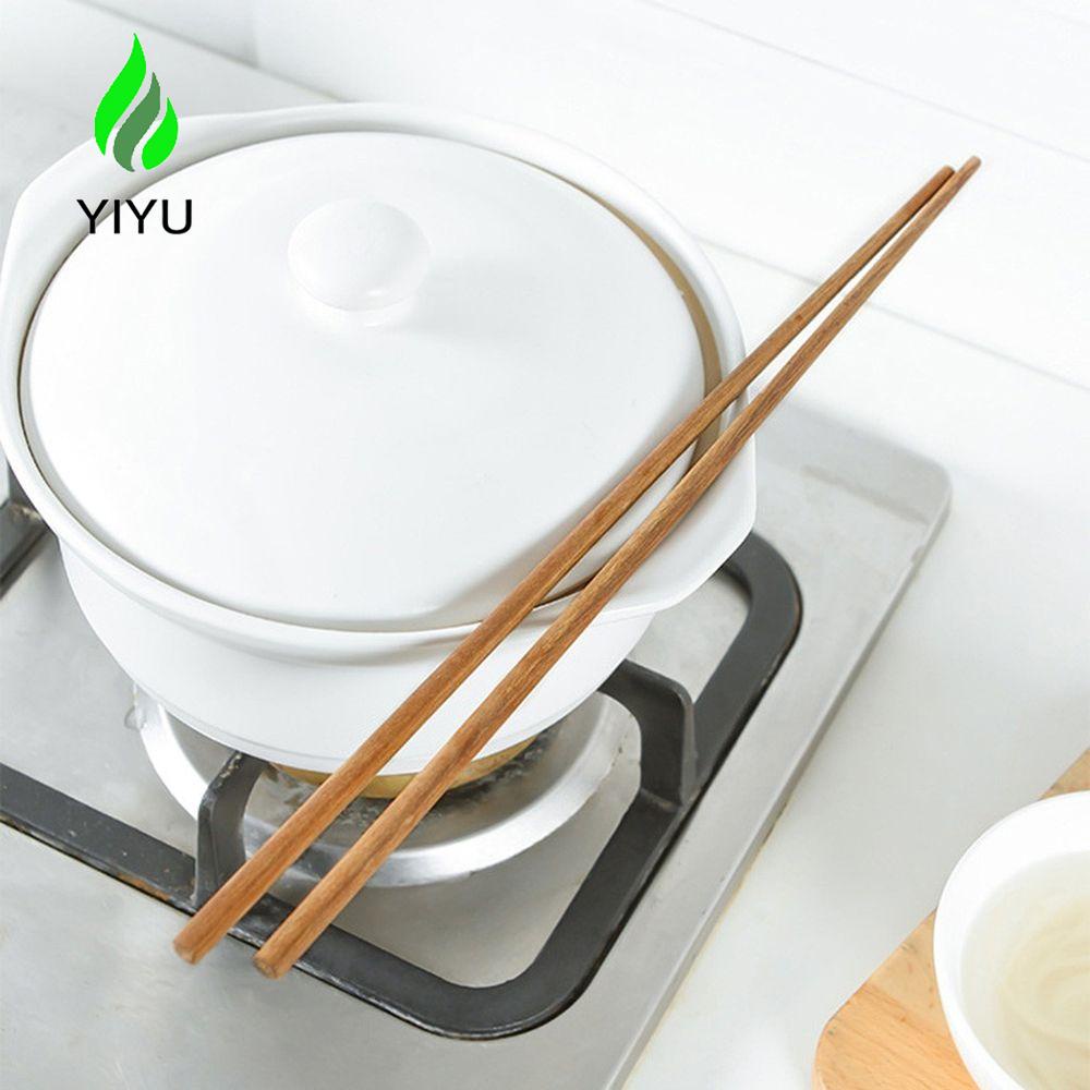 YIYU Đũa Gỗ Tự Nhiên Chiên Thức Ăn Tiện Dụng