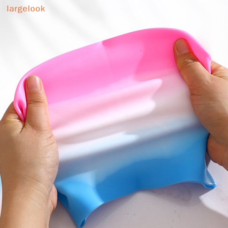Mũ Bơi Bảo Vệ Tai Chống Thấm Nước Bằng Silicone Màu Gradient Dành Cho Nam Và Nữ
