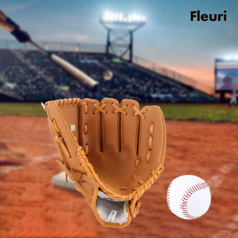 Găng Tay Bóng Chày Và Bóng Lông Mềm Mại Màu Nâu Sturdy Cho Trẻ Em Và Người Lớn