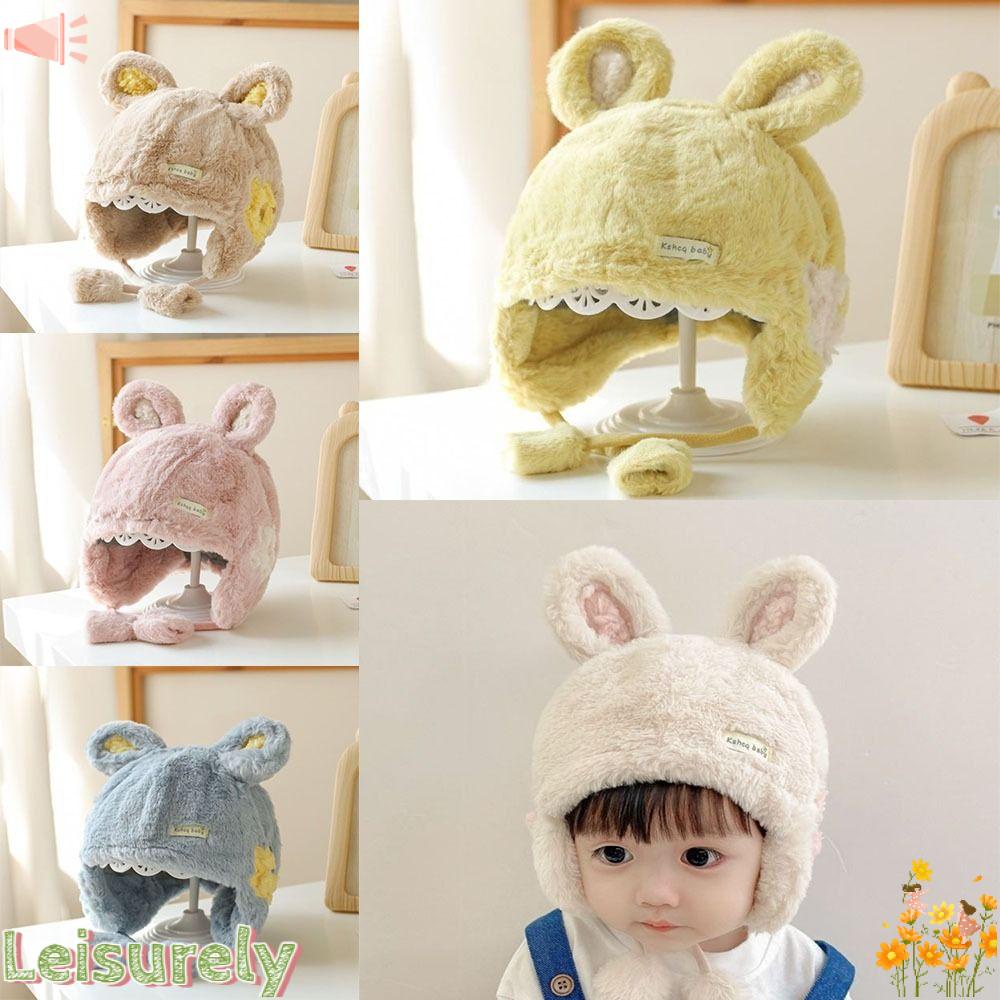 LEILY Mũ Trùm Tai Thỏ Màu Trơn Dễ Thương