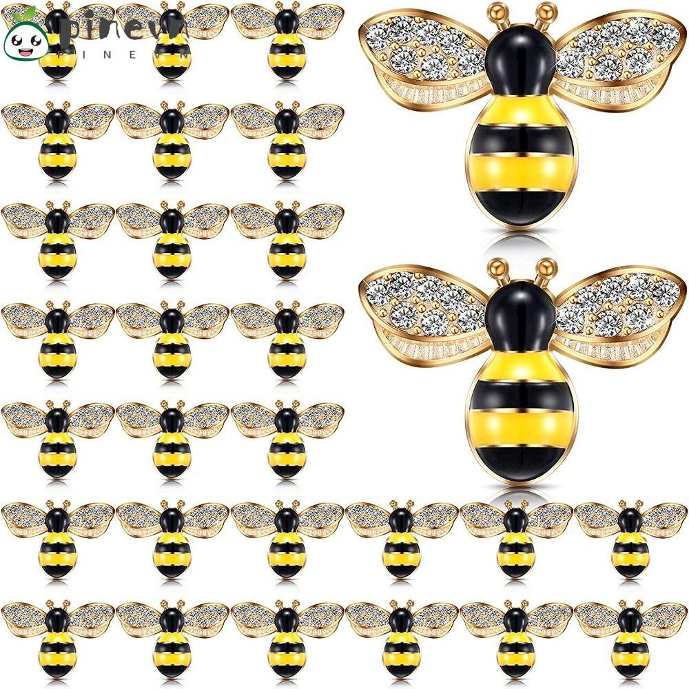PINEVN Bộ 50 Mặt Dây Chuyền Hình Con Ong Bằng Hợp Kim Tráng Men Kích Thước 17x24mm