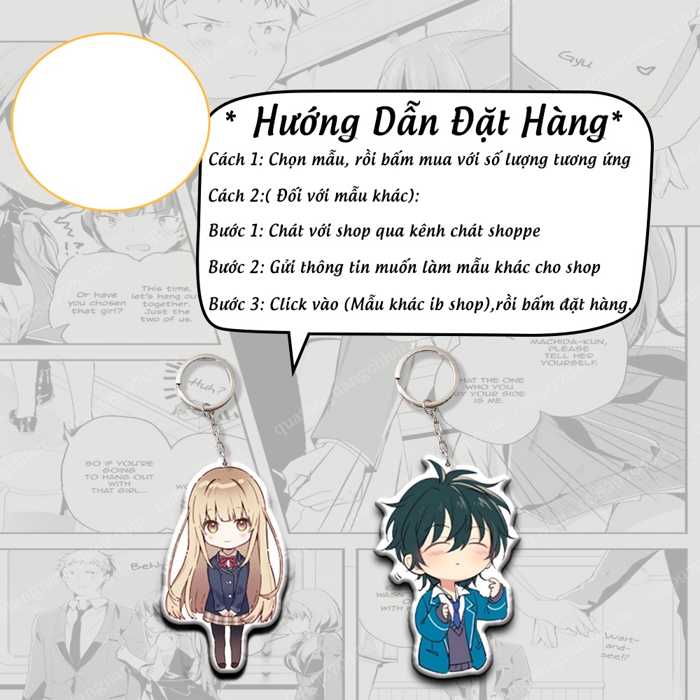 Móc khóa Mahiru - Anime thiên sứ nhà bên - in  2 mặt dày dặn