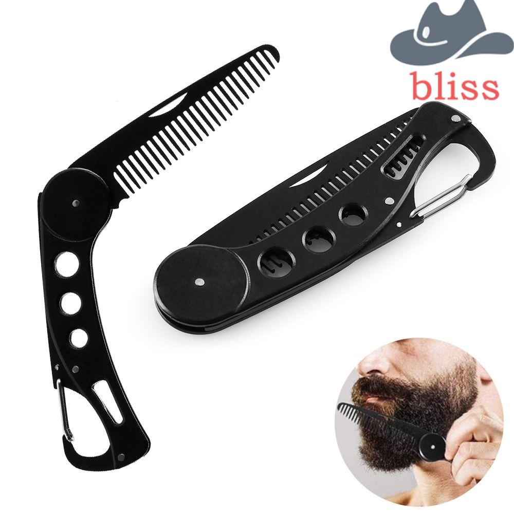 BLISS Lược Chải Râu Chuyên Nghiệp Bằng Thép Không Gỉ Màu Đen Chống Tĩnh Điện