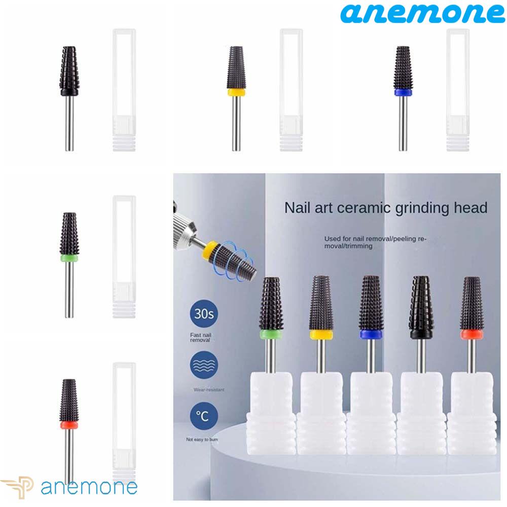 ANEMONE Mũi Mài Móng Tay Bằng Gốm Sứ Màu Đen Siêu Bền