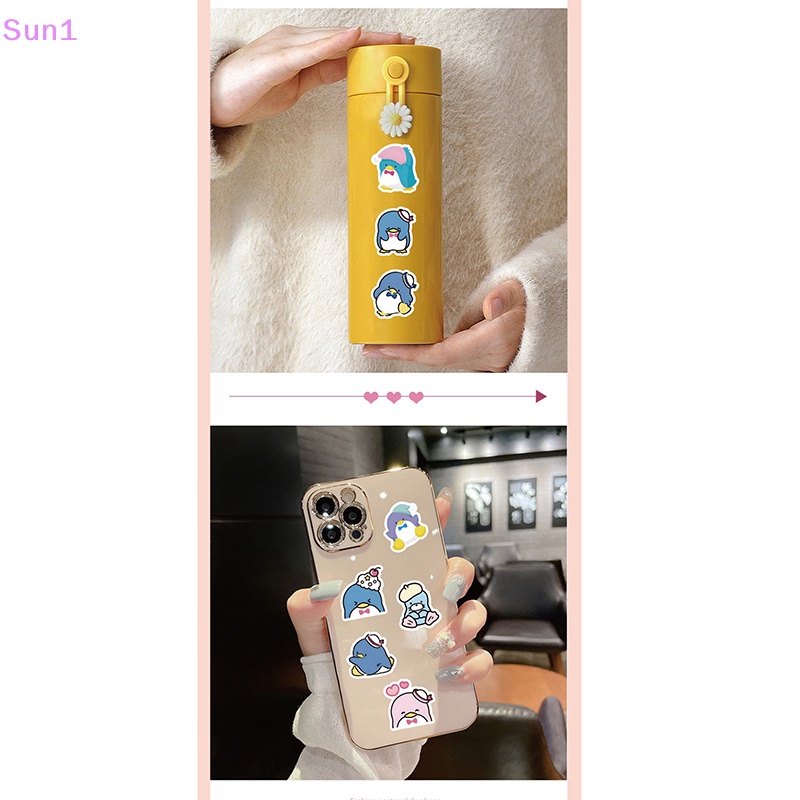 Set 64 Miếng Dán Họa Tiết Chim Cánh Cụt Hoạt Hình Chống Nước Trang Trí Laptop / Điện Thoại / Vali / Xe Đạp