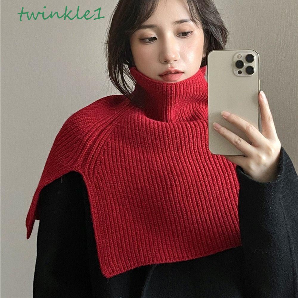 TWINKLE Khăn Choàng Cổ Dệt Kim Màu Sắc Trơn Giữ Ấm Thời Trang Cho Nữ