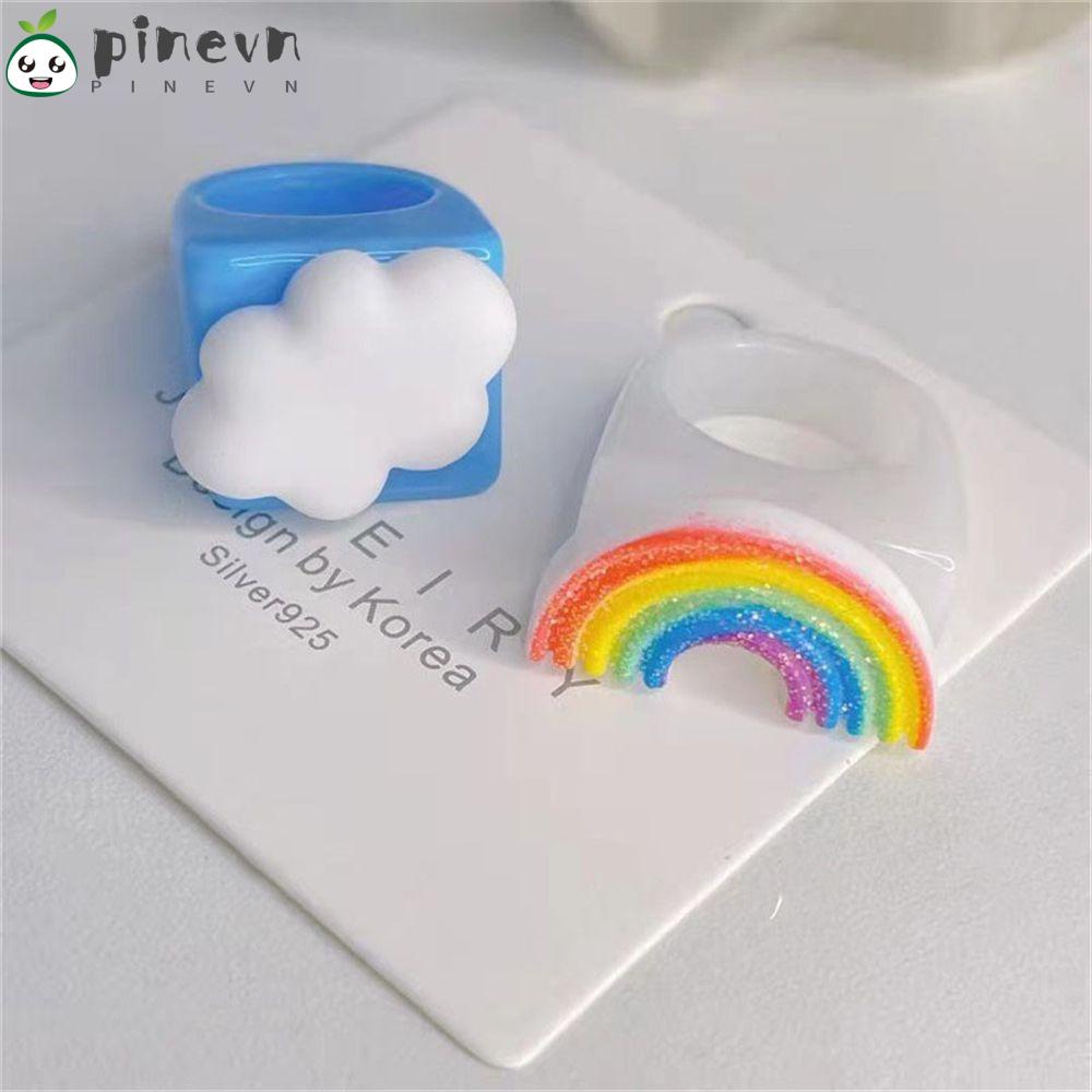 PINEVN Nhẫn Nhựa Acrylic Hình Rùa Hoạt Hình Thời Trang Mùa Hè Cho Nam Và Nữ