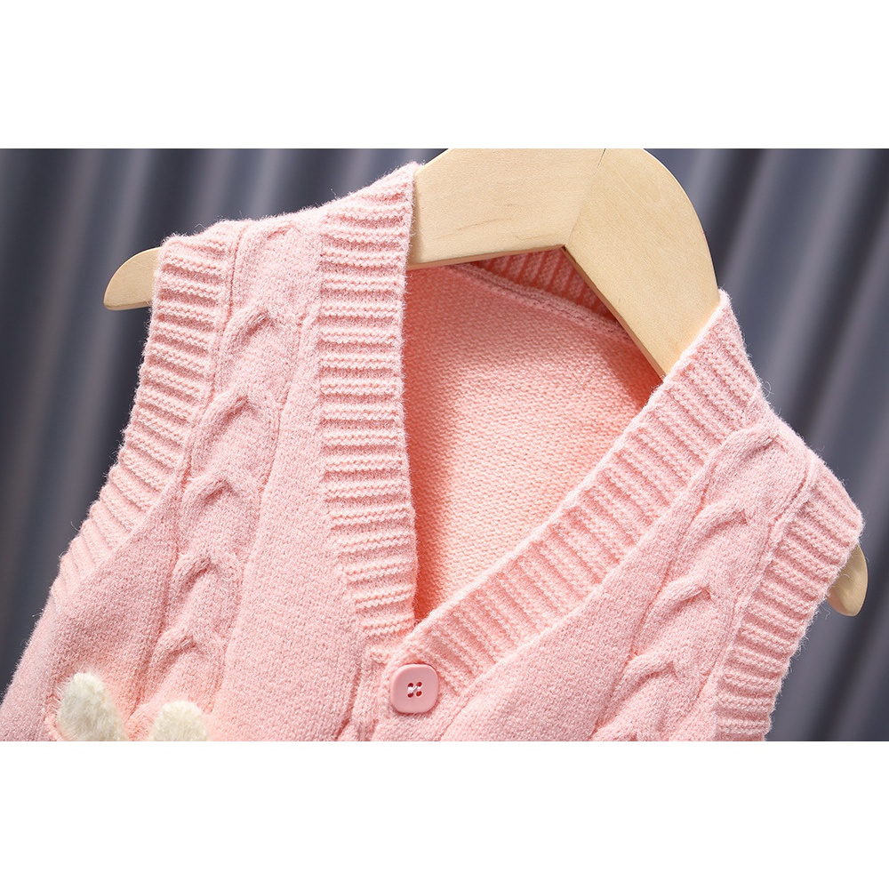 Áo Khoác Len Không Tay Cài Nút Nhiều Màu Sắc Dành Cho Bé Gái 0-4 Tuổi