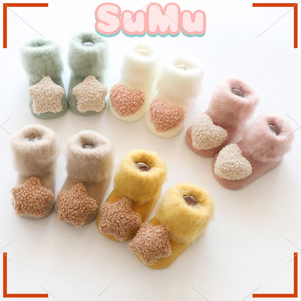 SUMU Tất Nhung Chống Trượt Thời Trang Thu Đông Cho Trẻ Em