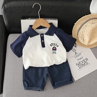 Set áo thun tay ngắn + quần thời trang cho bé