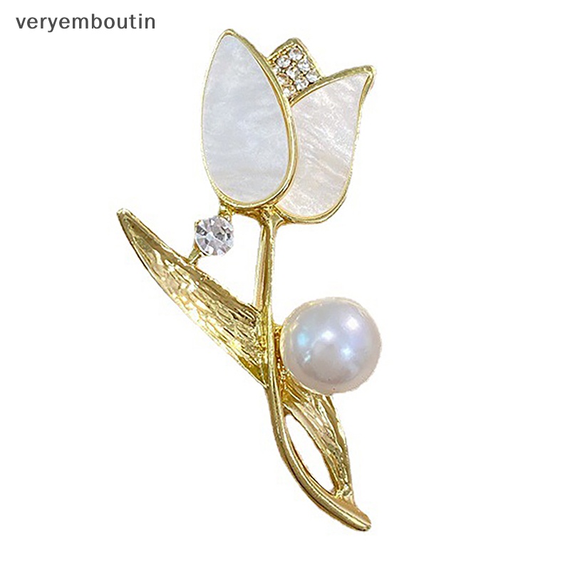 Ghim Cài Áo Hình Hoa Tulip Màu Vàng Kim Thanh Lịch Thời Trang Cho Nữ