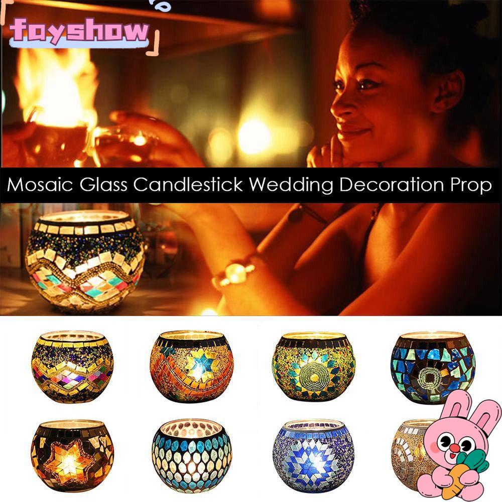FAY Giá Đỡ Đèn Cầy Bằng Thủy Tinh Nhiều Màu Độc Đáo Trang Trí Nhà Cửa / Tiệc Cưới