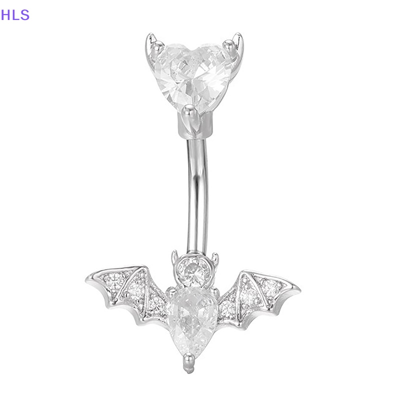 Khuyên Rốn Bằng Thép Không Gỉ Đính Đá Zircon Hình Dơi Thời Trang Cho Nữ