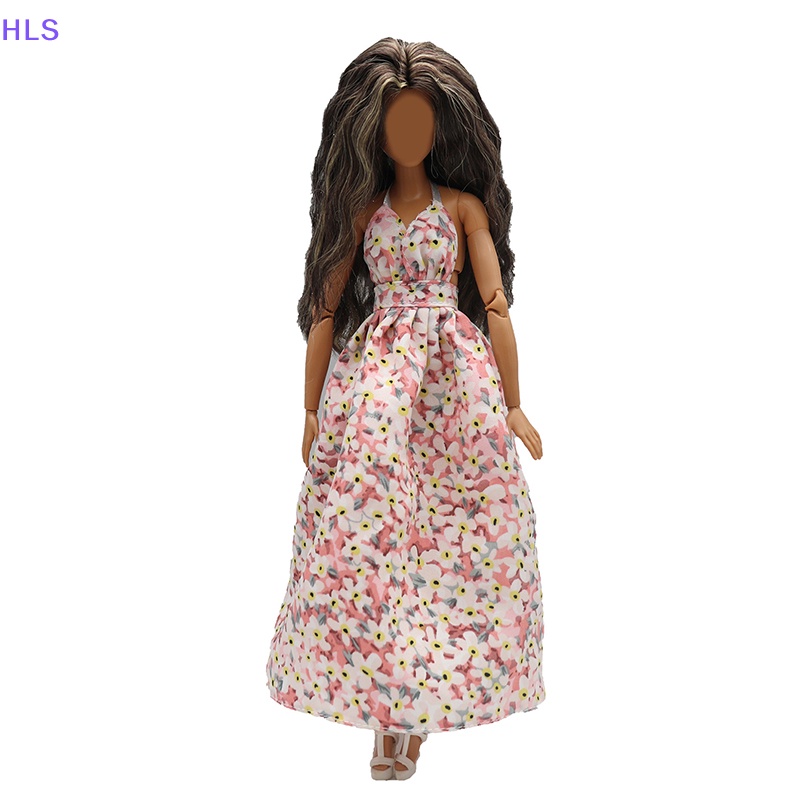 1 Đầm Hai Dây Họa Tiết Hoa Xinh Xắn Cho Búp Bê Barbie