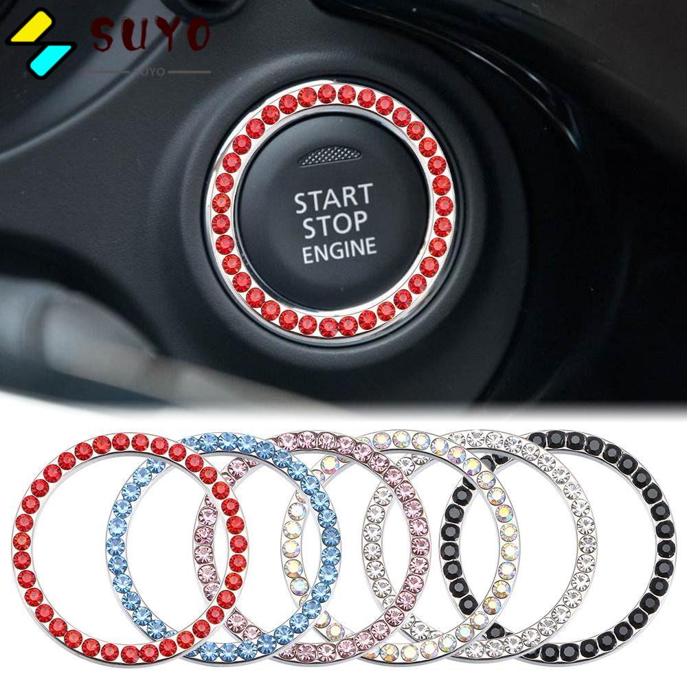 SUYO Miếng Dán Đính Đá 3D Bằng Hợp Kim Kẽm Trang Trí Công Tắc Khởi Động Xe Hơi / Xe Máy