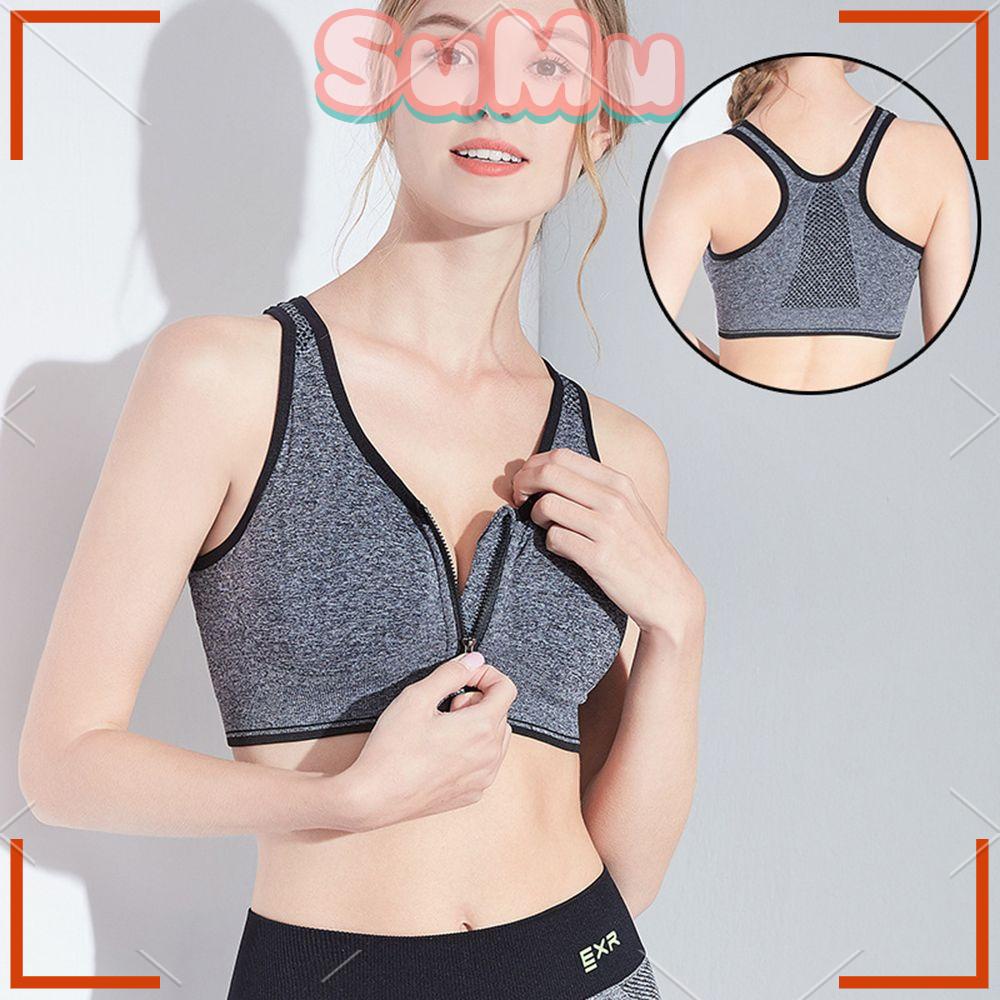 SUMU Áo Ngực Thể Thao Nữ Dây Kéo Trước Có Đệm Ngực Chất Liệu Thông Thoáng