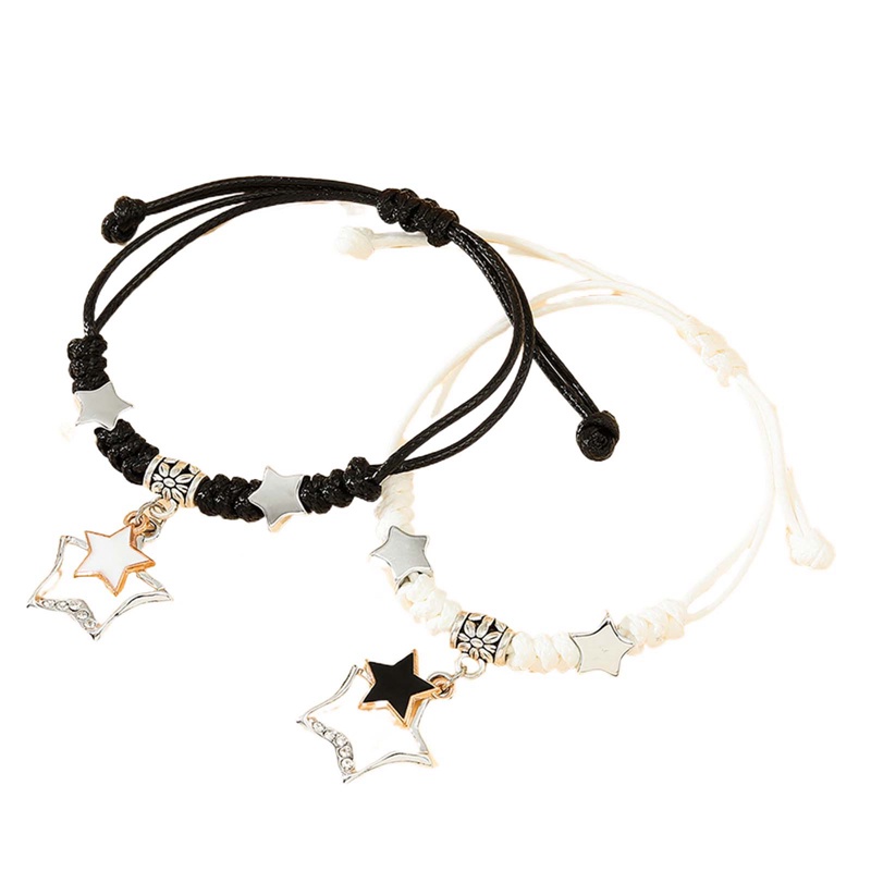 Ygt Set 2 Vòng Tay Dây Bện Ngôi Sao Năm Cánh Bán Chạy Mujer Pulsera Cho Cặp Đôi