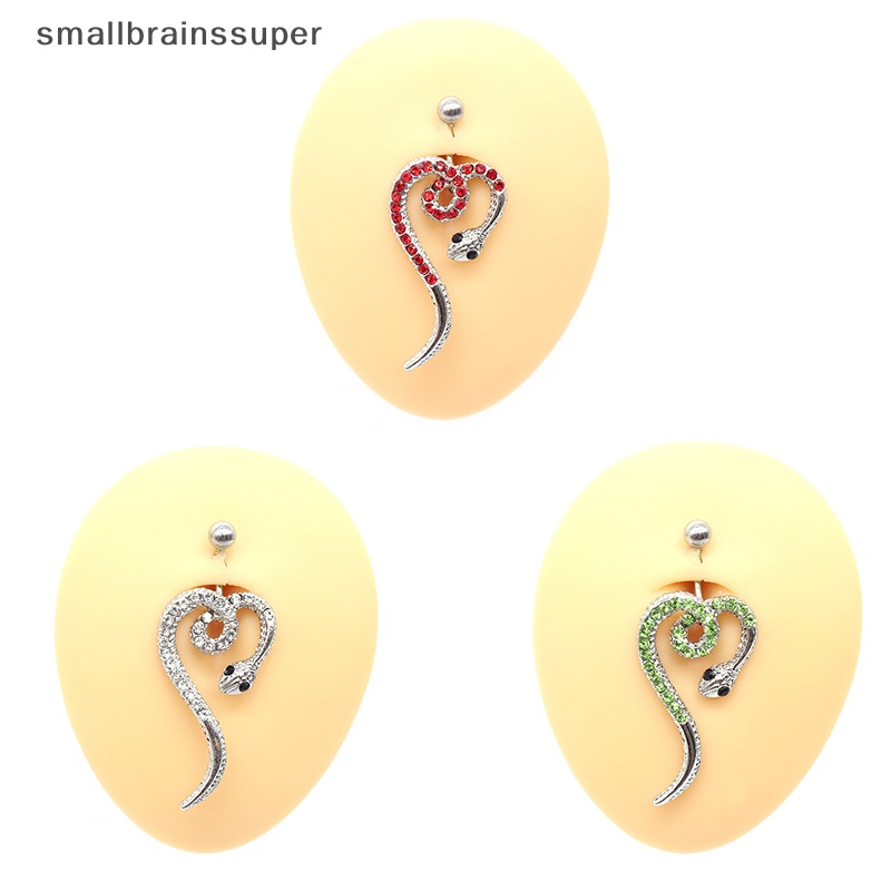 Khuyên Rốn Thép Không Gỉ Hình Rắn Đính Đá Zircon Thời Trang Cho Nữ