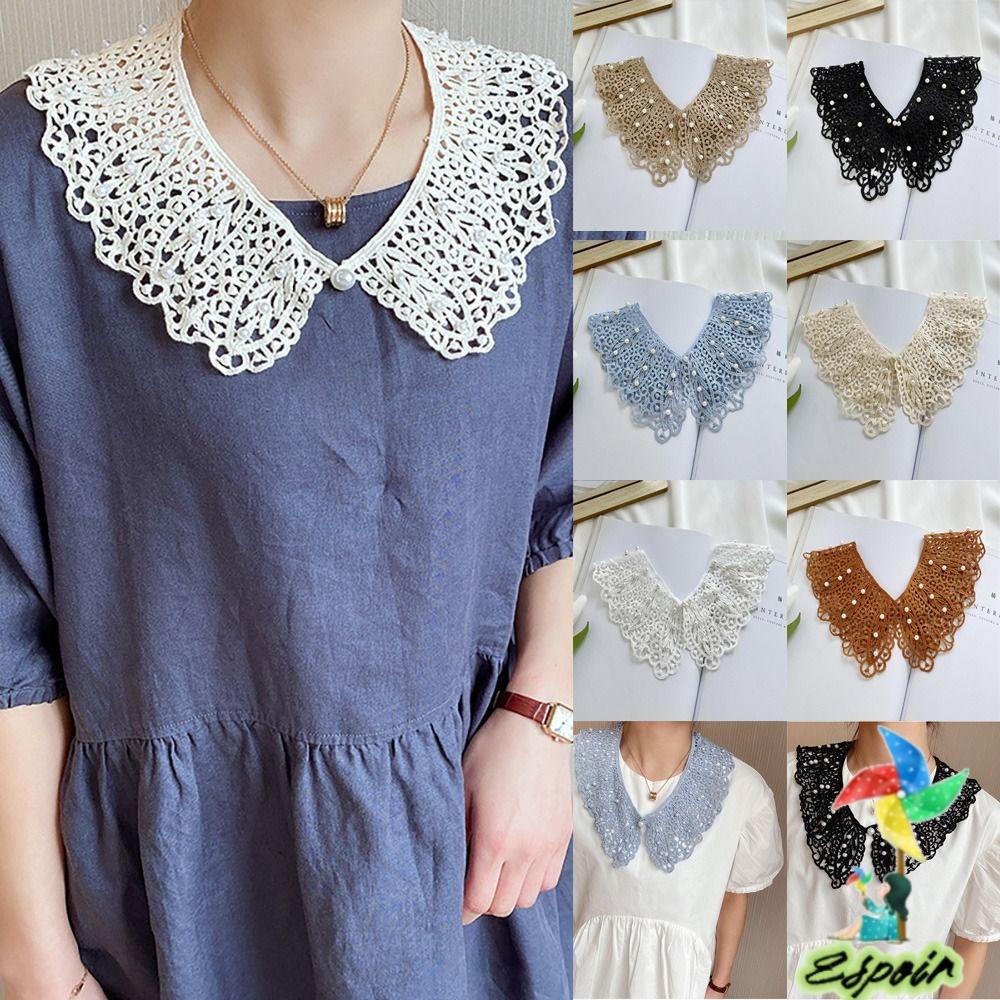ESPO Vải Ren Quấn Cổ Áo Choàng Có Thể Tháo Rời
