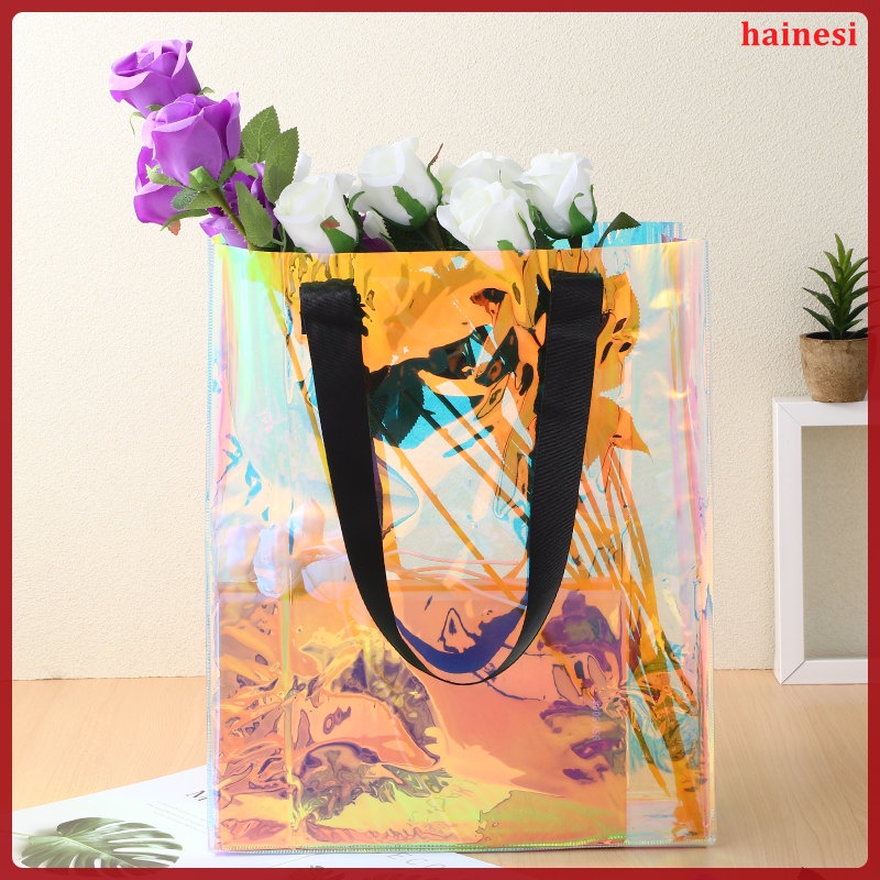 Set 2 Túi Xách Tay Bằng Nhựa Thiết Kế Đơn Giản Dùng Khi Đi Mua Sắm