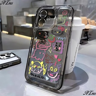 Ốp lưng điện thoại mềm Graffiti 3D Cartoon cho iPhone 13 7 8 Plus 11 12 13Pro 14 14Plus 14Pro Max Bảo vệ màn hình da mềm bền chống sốc hiệu suất cao