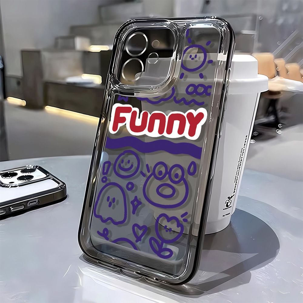 Ốp Điện Thoại Mềm Họa Tiết Hoạt Hình Graffiti Bảo Vệ Toàn Diện Cho Iphone 12 7 8p 11 13 14Promax XCF9