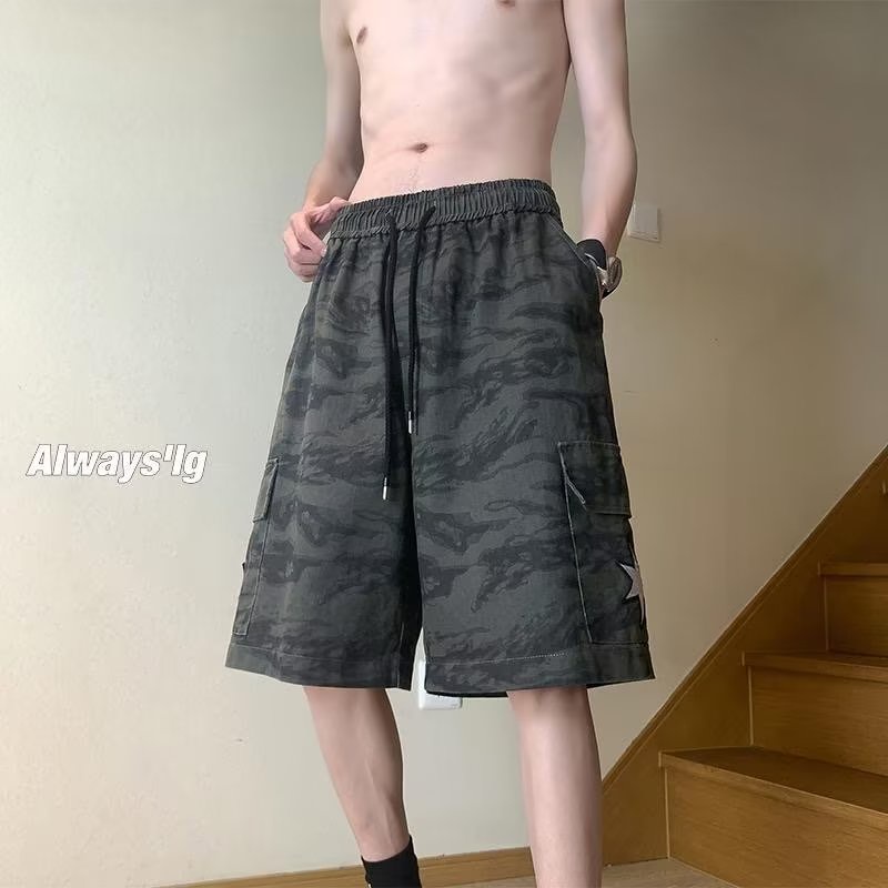 Quần Short Dáng Rộng Plus Size Họa Tiết Rằn Ri Thời Trang Mùa Hè Cho Nam