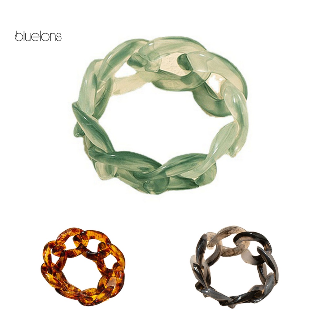 Nhẫn Nhựa Acrylic Trong Suốt Kiểu Dây Xích Thời Trang Cho Nữ