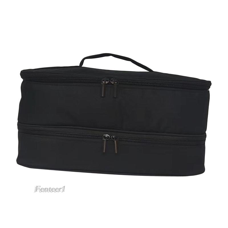 Túi Đựng Lược Sấy Tóc Hai Lớp Sức Chứa Lớn Màu Đen Có Tay Cầm Tiện Lợi Cho Đi Du Lịch